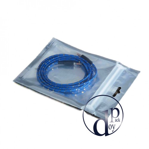 پاکت سه طرف دوخت زیپدار  شفاف متالایز 18*13