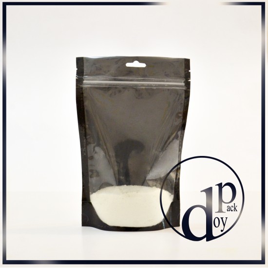  black glossy standup pouch (25*35)